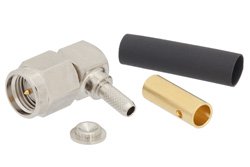 PE4409 - SMA Male Right Angle Connector Solder Attachment for RG188-DS, RG316-DS