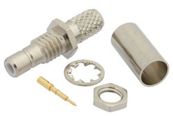 PE44094 - SMB Jack Bulkhead Connector Crimp/Solder Attachment For RG58