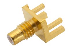 PE44136 - SMC Jack Connector Solder Attachment 0.062 inch End Launch PCB, .020 inch x .010 inch Contact