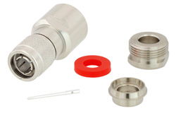 PE44161 - 75 Ohm TNC Male Connector Clamp/Solder Attachment For RG6