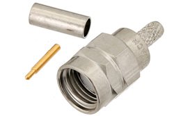 PE44184 - RT-SMA Male Connector Crimp/Solder Attachment for RG174, RG316, RG188, PE-B100, PE-C100, .100 inch, LMR-100