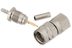 PE44185 - RT SMA Male Connector Crimp/Solder Attachment For RG178, RG196