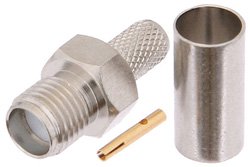 PE44191 - RT SMA Female Connector Crimp/Solder Attachment For RG58