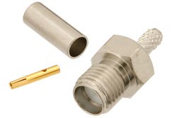 PE44192 - RT SMA Female Connector Crimp/Solder Attachment For RG174, RG316, RG188