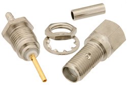 PE44197 - RT SMA Female Bulkhead Connector Crimp/Solder Attachment For RG178, RG196, .235 inch D Hole
