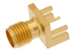 PE44204 - SMA Female Connector Solder Attachment .042 inch End Launch PCB, .030 inch Diameter