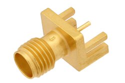 PE44205 - SMA Female Connector Solder Attachment .047 inch End Launch PCB, .030 inch Pin Diameter