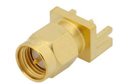 PE44209 - SMA Male Connector Solder Attachment 0.042 inch End Launch PCB, .030 inch Diameter
