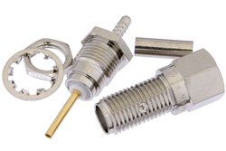 PE4422 - SMA Female Bulkhead Mount Connector Crimp/Solder Attachment for RG178, RG196, .235 inch D Hole