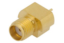 PE44235 - SMA Female Connector Solder Attachment End Launch PCB, .030 inch Diameter