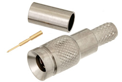 PE44243 - 1.0/2.3 Plug Connector Crimp/Solder Attachment for RG58, RG303, RG141, PE-C195, PE-P195, LMR-195, 0.195 inch