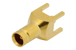 PE44257 - 1.0/2.3 Jack Connector Solder Attachment Thru Hole PCB, .200 inch x .055 inch Hole Spacing