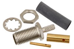 PE4426 - SMA Female Bulkhead Connector Solder Attachment For RG188-DS, RG316-DS, .235 inch D Hole