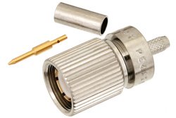 PE44262 - 75 Ohm 1.6/5.6 Plug Connector Crimp/Solder Attachment For RG179, RG187