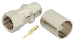 PE44315 - 75 Ohm F Male Connector Crimp/Solder Attachment for RG11, RG216, RG144