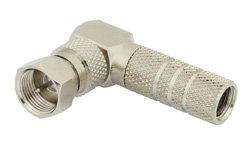 PE44321 - 75 Ohm F Male Right Angle Connector Twist Attachment for RG6-CATV