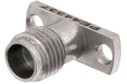 PE44337 - 1.85mm Female Field Replaceable Connector 2 Hole Flange Mount .009 inch Pin, .481 inch Hole Spacing