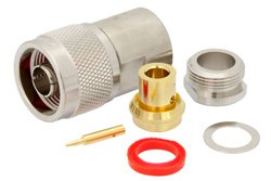 PE4434 - N Male Connector Clamp/Solder Attachment For PE-SR401AL, PE-SR401FL, RG401