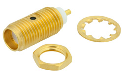 PE44344 - SMA Female Bulkhead Precision Connector Solder Attachment Stub Terminal, .250 inch Diameter