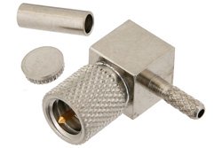 PE44356 - 10-32 Male Right Angle Connector Crimp/Solder Attachment for RG178, RG196