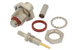 PE44365 - 10-32 Female Bulkhead Connector Crimp/Solder Attachment For RG174, RG316, RG188, .295 inch D Hole
