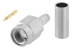 PE44379 - SSMA Male Connector Crimp/Solder Attachment for RG174, RG316, RG188, LMR-100, PE-B100, PE-C100, 0.100 inch