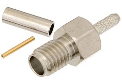 PE44386 - SSMA Female Connector Crimp/Solder Attachment For RG178, RG196