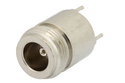 PE44396 - N Female Connector Solder Attachment Thru Hole PCB, .400 inch x .062 inch Hole Spacing