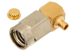 PE44421 - SSMA Male Right Angle Connector Solder Attachment For PE-047SR, PE-SR047AL, PE-SR047FL