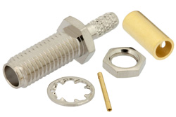 PE44427 - SSMA Female Bulkhead Connector Solder Attachment For RG188-DS, RG316-DS, .177 inch D Hole