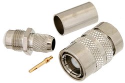 PE44442 - 75 Ohm SMB Positive Snap Plug Connector Crimp/Solder Attachment for RG59B/U, RG62