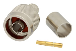 PE44474 - RP N Male Connector Crimp/Solder Attachment For RG214, RG393