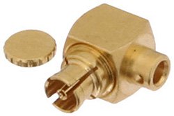 PE44493 - Mini SMP Female Right Angle Connector Solder Attachment for PE-047SR, PE-SR047AL, PE-SR047FL