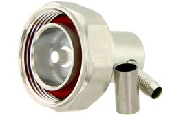 PE44541 - 7/16 DIN Male Right Angle Connector Crimp/Solder Attachment for PE-C240, RG8X, .240 inch, LMR-240, LMR-240-DB, LMR-240-UF