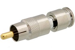 PE44574 - 75 Ohm RCA Male Connector Compression Attachment for PE-B159, Belden 1855A, Mini 59