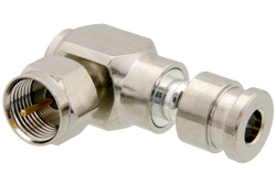 PE44579 - 75 Ohm F Male Right Angle Connector Compression Attachment for PE-B159, Belden 1855A, Mini 59