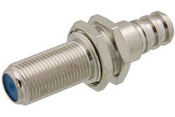 PE44585 - 75 Ohm F Female Bulkhead Mount Connector Crimp/Solder Attachment for PE-B159, Belden 1855A, Mini 59, .480 inch D Hole