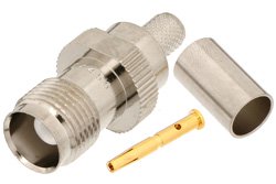 PE4459 - TNC Female Connector Crimp/Solder Attachment for RG59B/U, RG62, RG71