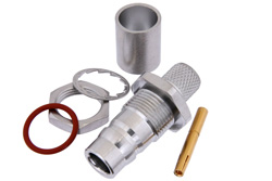 PE44607 - QN Female Bulkhead Connector Crimp/Solder Attachment For RG213, RG215, .500 inch Diameter