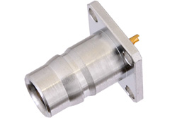 PE44610 - QN Female Connector Solder Attachment 4 Hole Flange Solder Cup Terminal