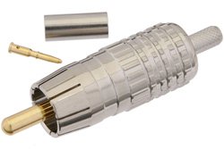 PE44622 - 75 Ohm RCA Male Connector Crimp/Solder Attachment For Mini 59, PE-B159
