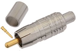 PE44623 - 75 Ohm RCA Male Connector Crimp/Solder Attachment For Belden 1694A