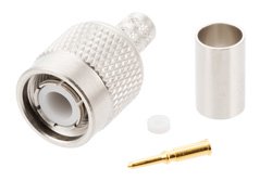 PE44634 - TNC Male Connector Crimp/Solder Attachment for PE-C240, RG8X, .240 inch, LMR-240, LMR-240-DB, LMR-240-UF