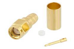 PE44637 - SMA Male Connector Crimp/Solder Attachment for PE-C240, RG8X, .240 inch, LMR-240, LMR-240-DB, LMR-240-UF