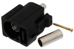 PE44646A - FAKRA Jack Connector Crimp/Solder Attachment for RG174, RG316, RG188, .100 inch, PE-B100, PE-C100, LMR-100, Black Color