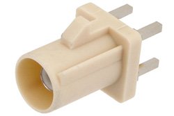 PE44649I - FAKRA Plug Connector Solder Attachment Thru Hole PCB, Beige Color