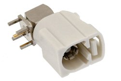 PE44650B - FAKRA Jack Right Angle Connector Solder Attachment Thru Hole PCB, White Color