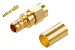 PE44664 - RP-SMA Male Connector Crimp/Solder Attachment for PE-C240, RG8X, .240 inch, LMR-240, LMR-240-DB, LMR-240-UF