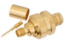 PE44667 - RP SMA Female Connector Crimp/Solder Attachment for PE-C400, PE-B400, PE-B405, LMR-400, LMR-400-DB, LMR-400-UF, 0.400 inch