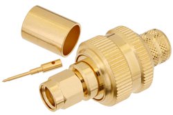 PE44668 - SMA Male Connector Crimp/Solder Attachment for PE-C400, PE-B400, PE-B405, LMR-400, LMR-400-DB, LMR-400-UF, 0.400 inch